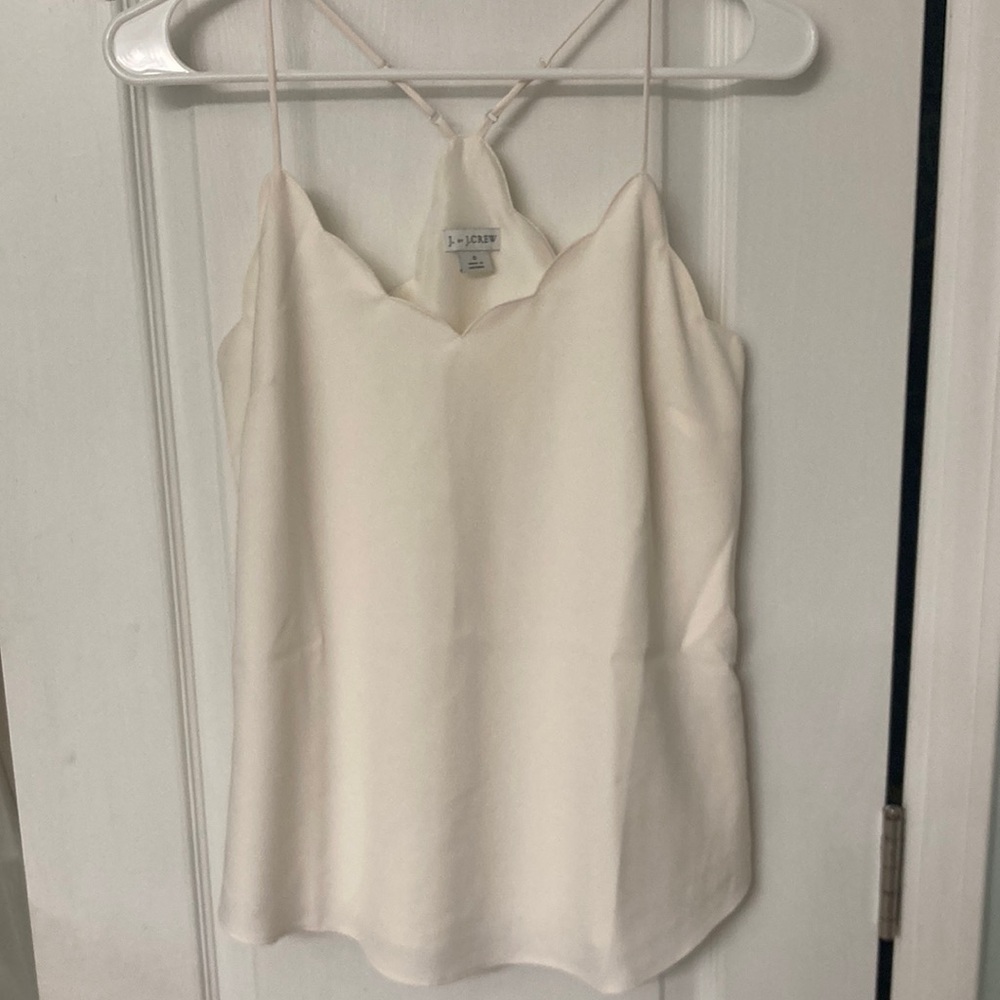 J. Crew cream scalloped tank top, size 0
